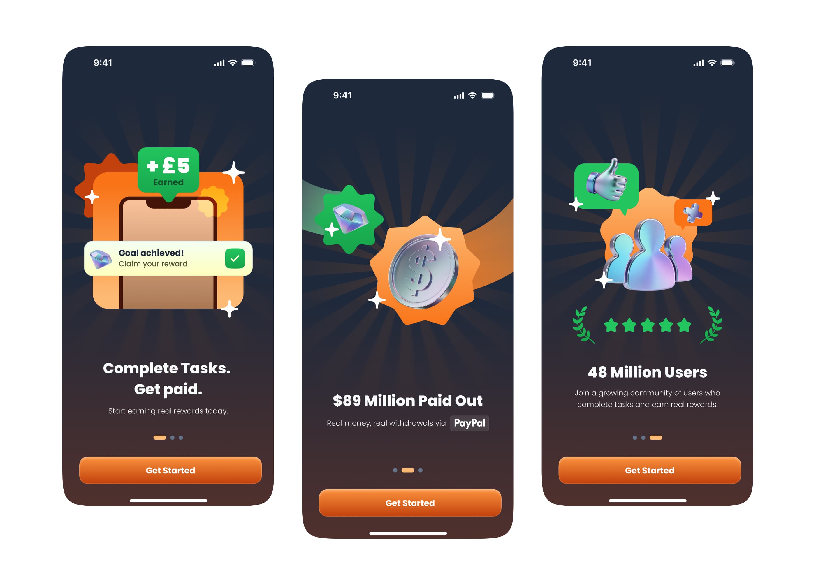 Onboarding welcome screens from the sign-up redesign