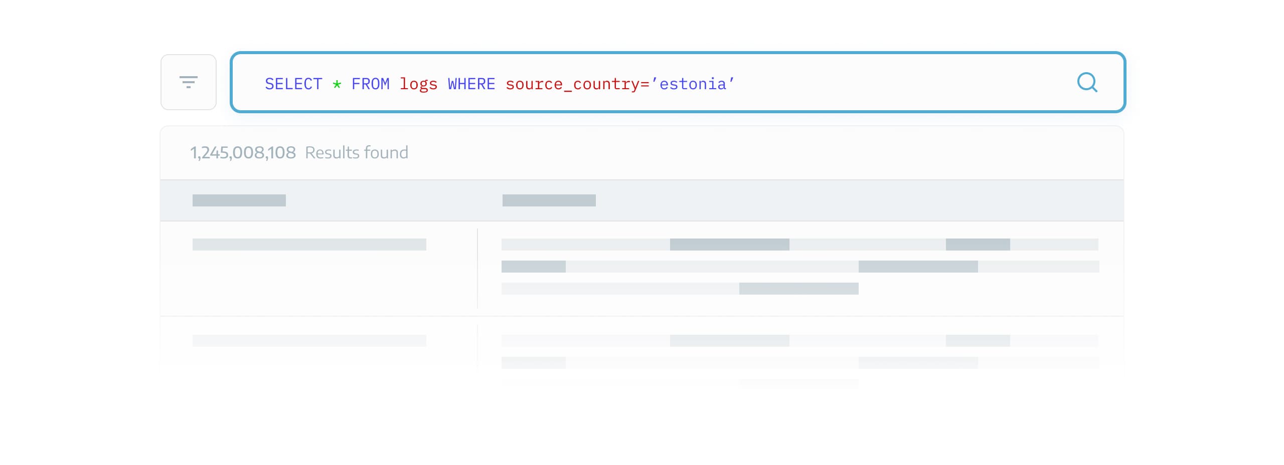 Sample search criteria